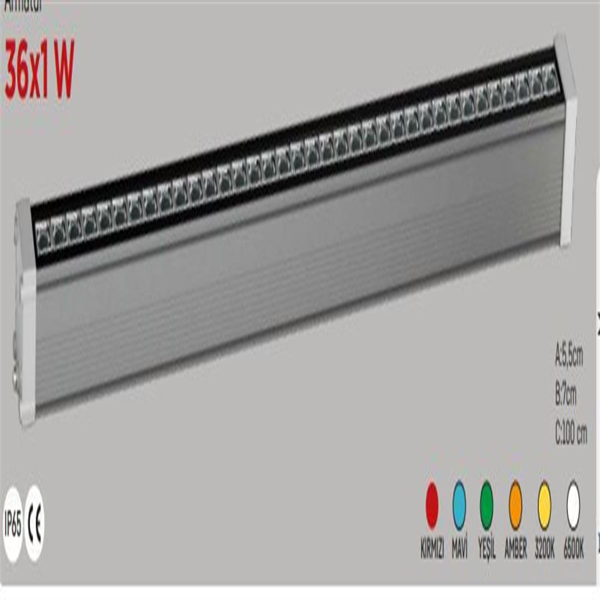 36X1 100cm WALLWASHER MAVİ 1
